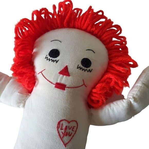 Vintage 1980s Raggedy Ann Push Doll Stuffed Toy 22" GUC - Picture 5 of 9